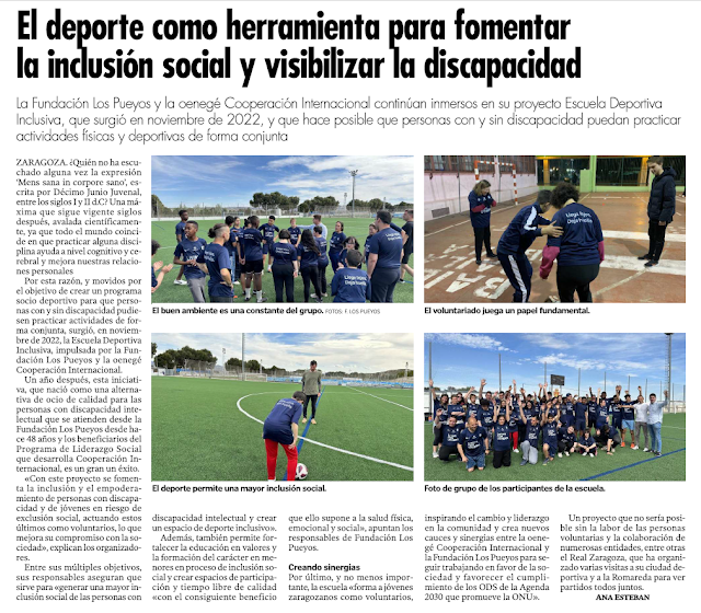 LA ESCUELA DEPORTIVA INCLUSIVA EN HERALDO DE ARAGÓN