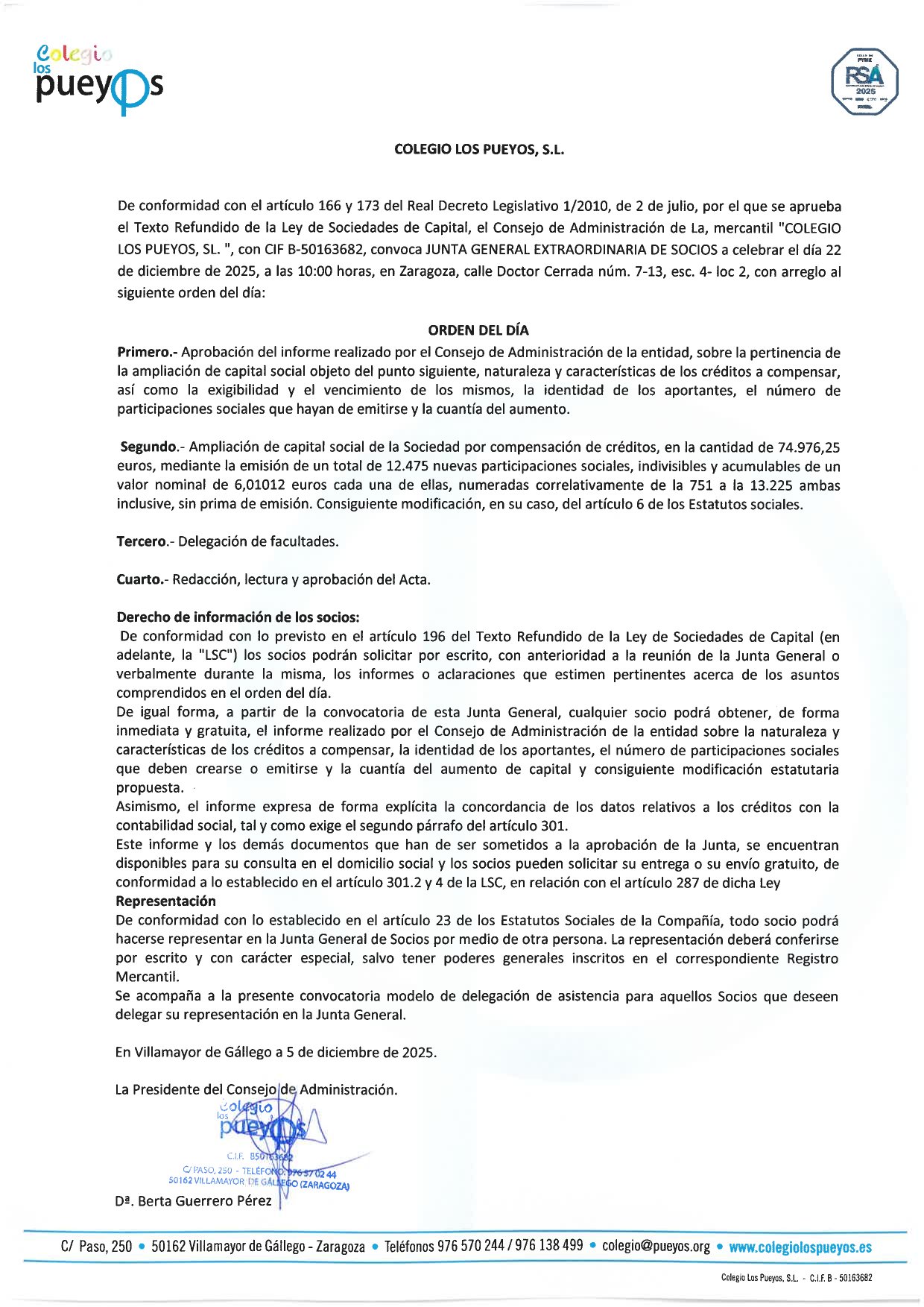Convocatoria Junta Extraordinaria de Accionistas – 1 – 22-12-2025-1